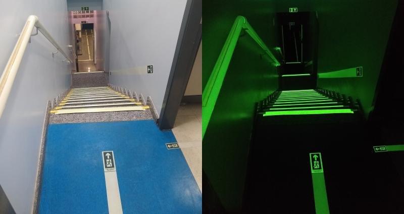 Fita antiderrapante fotoluminescente para escada